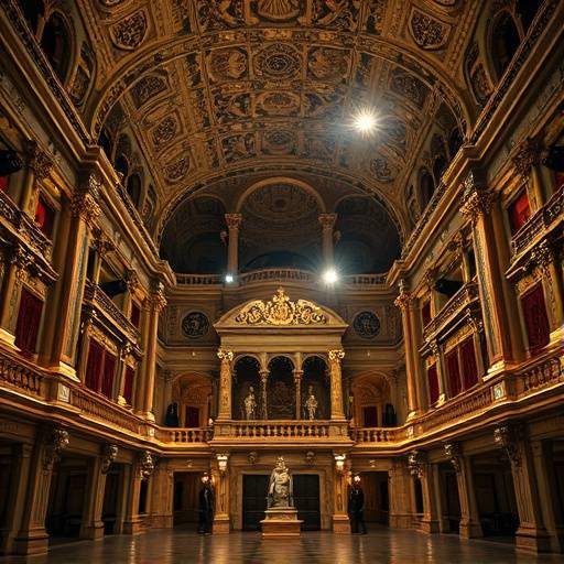 L'int√©rieur du Palais Garnier √† Paris magnifiquement √©clair√© pour un film historique, sous la supervision d'√âtoiles du Cin√©ma.