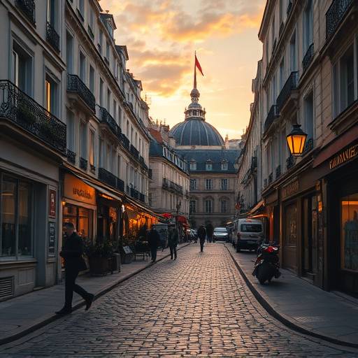 Les rues pav√©es de Montmartre, un quartier embl√©matique de Paris, id√©al pour les com√©dies romantiques.